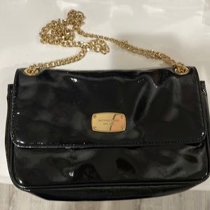 Michael Kors Patent Black Chain Link Bag